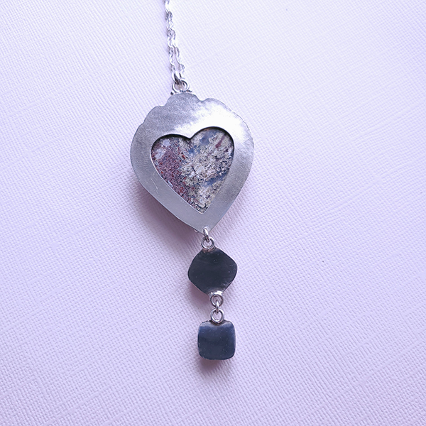 Hearts and Heroes Pendant (E) with Rose Quartz and Labradorite